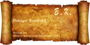 Benyo Konrád névjegykártya